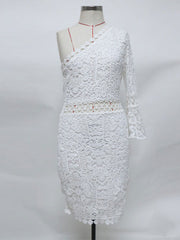 Casual Long Sleeves Open Shoulder Bodycon Midi Dresses