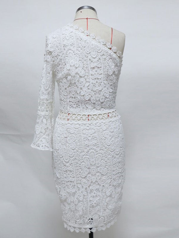 Casual Long Sleeves Open Shoulder Bodycon Midi Dresses