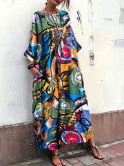 Long Sleeves Polyester Floor Length Maxi Dress