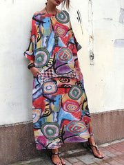 Long Sleeves Polyester Floor Length Maxi Dress