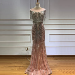 Luxury Beading Tassel Evening Dresses