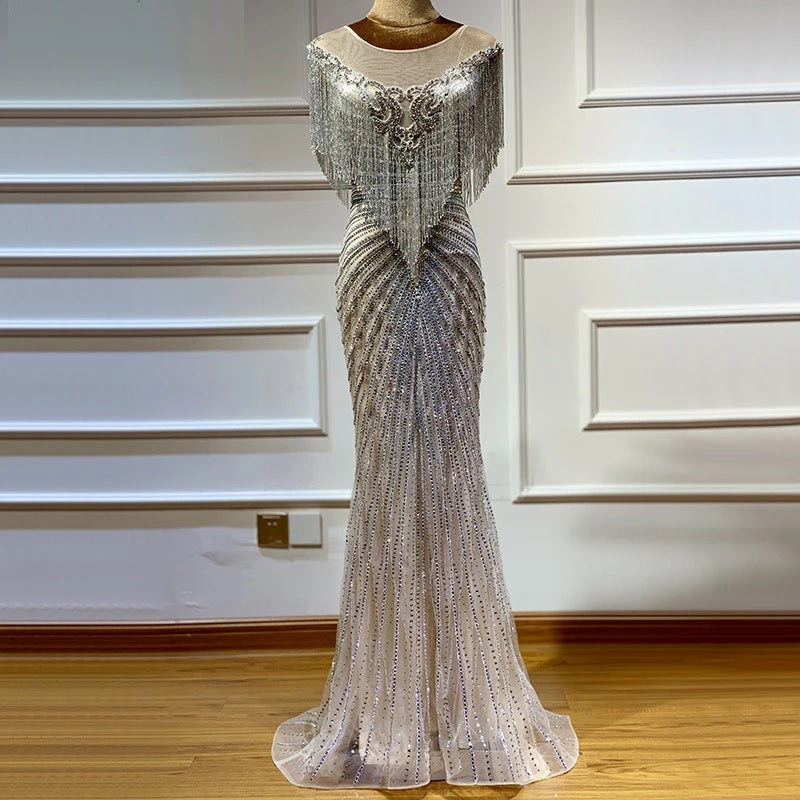 Luxury Beading Tassel Evening Dresses