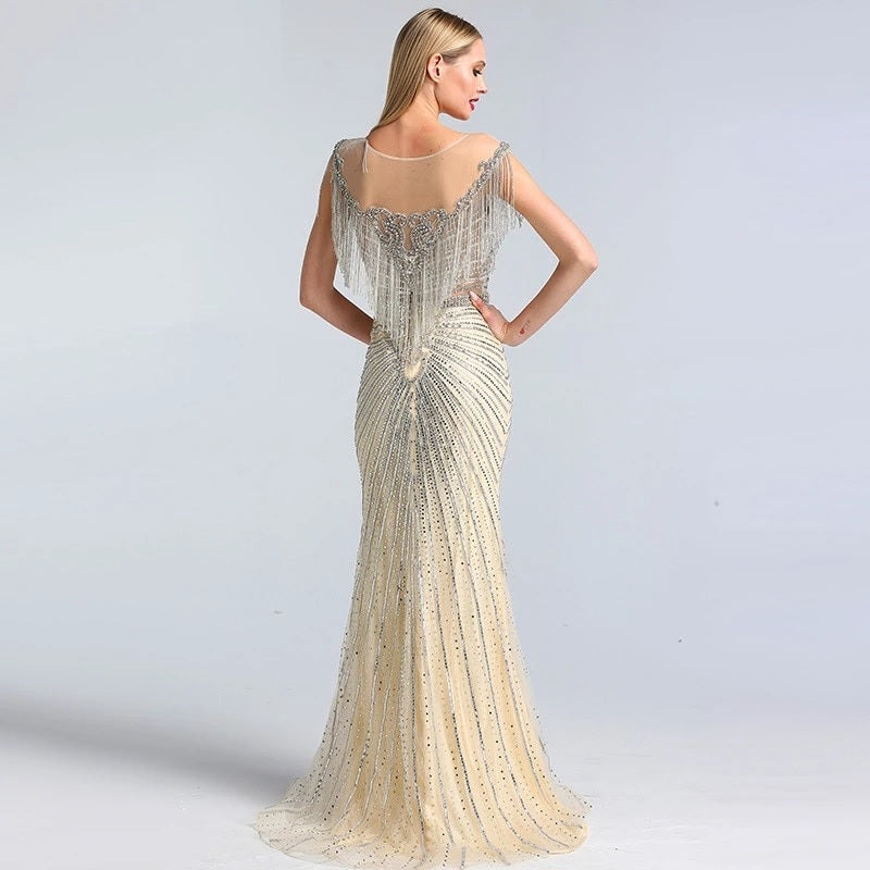 Luxury Beading Tassel Evening Dresses