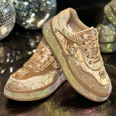 Luxury Designer Sneakers Outdoor Platform Female Sneakers Luxury Rhinestone Ladies Shoes