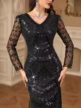 Luxury Elaborate Sequin Ankle-Length Beaded Prom Maxi Dresses