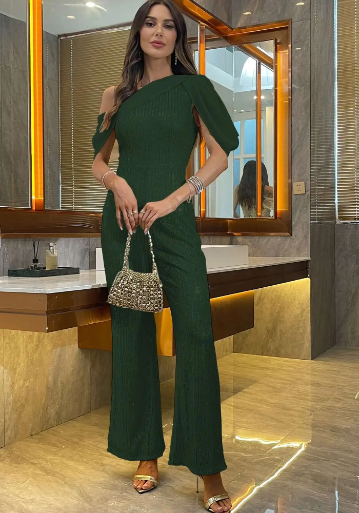 Luxury Elegant Backless  One-Shoulder Pants One Pieces Romper Jumpsuit