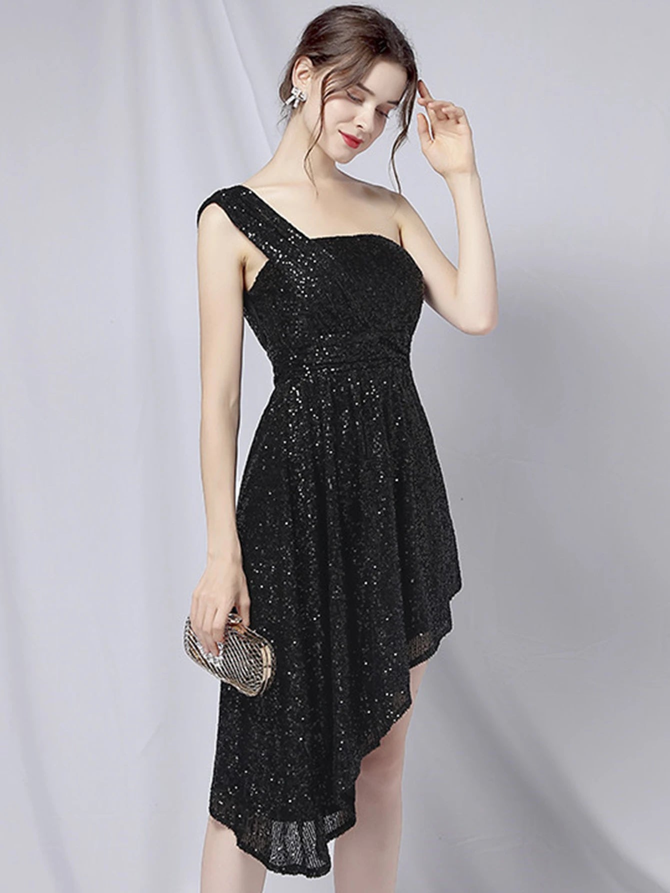 Luxury Elegant Backless Sequin Birthday Party Mini Dress