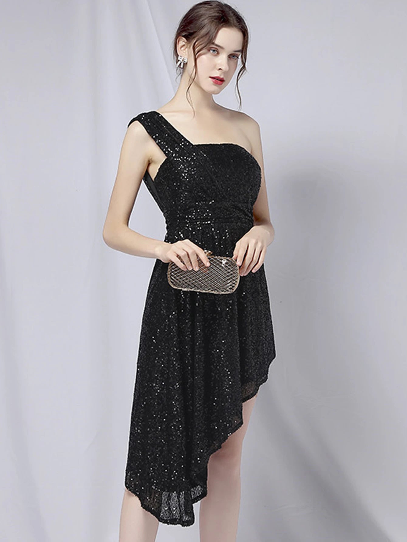 Luxury Elegant Backless Sequin Birthday Party Mini Dress