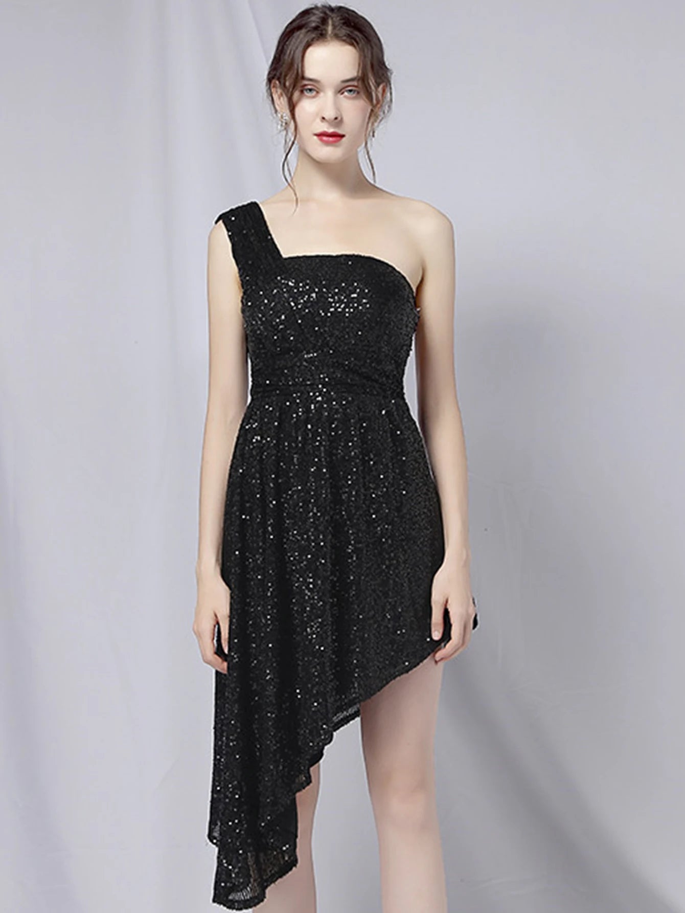 Luxury Elegant Backless Sequin Birthday Party Mini Dress