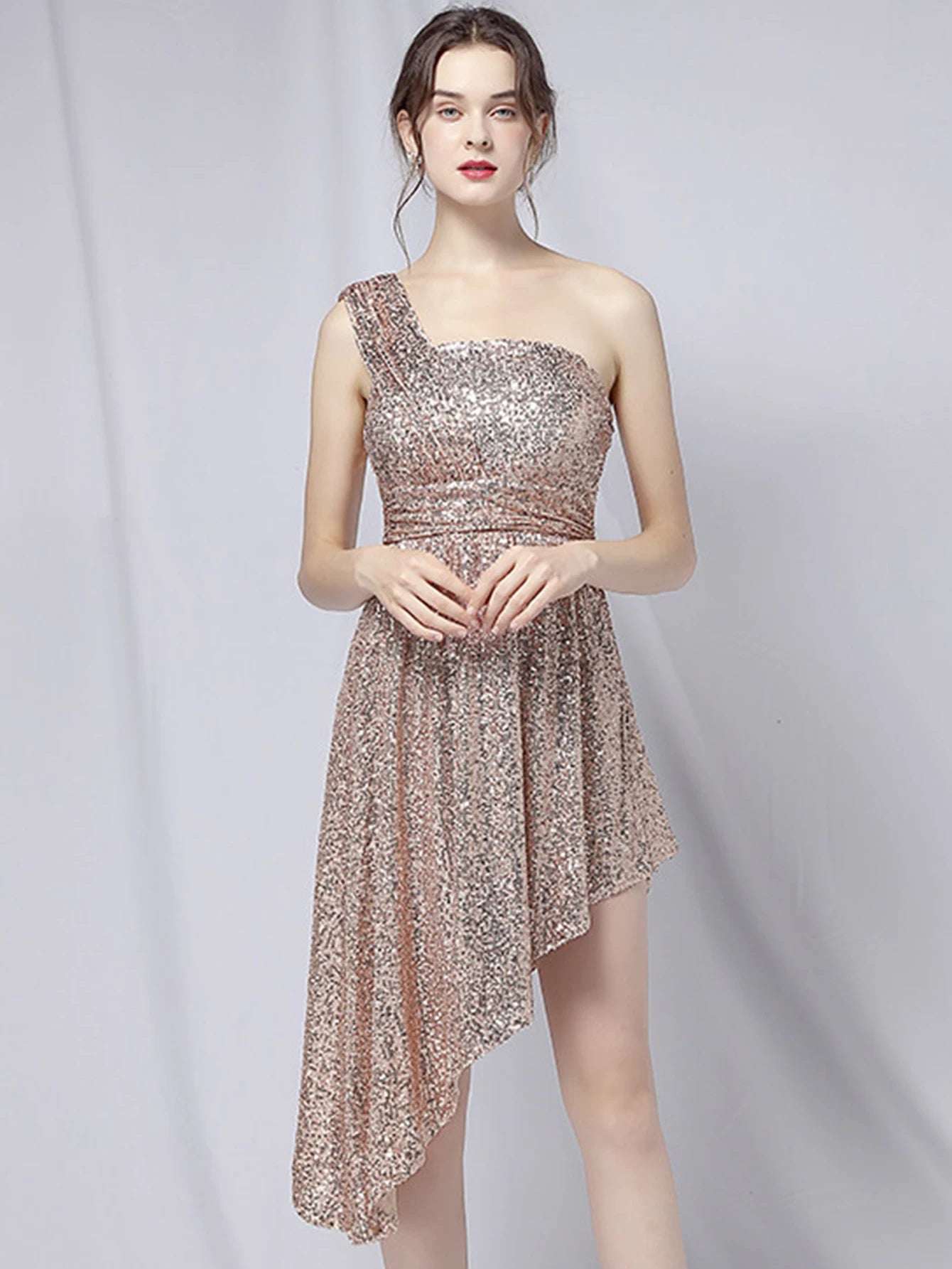 Luxury Elegant Backless Sequin Birthday Party Mini Dress