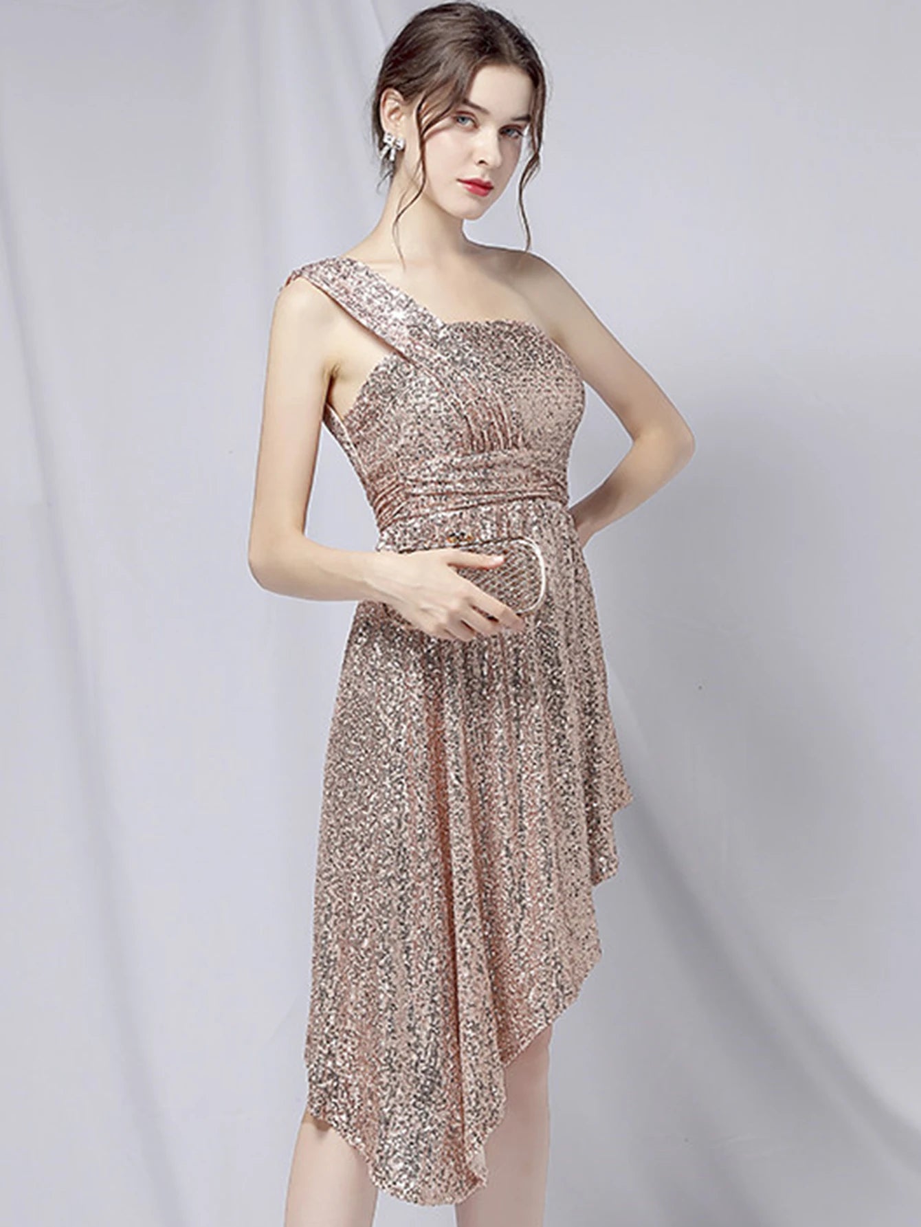 Luxury Elegant Backless Sequin Birthday Party Mini Dress