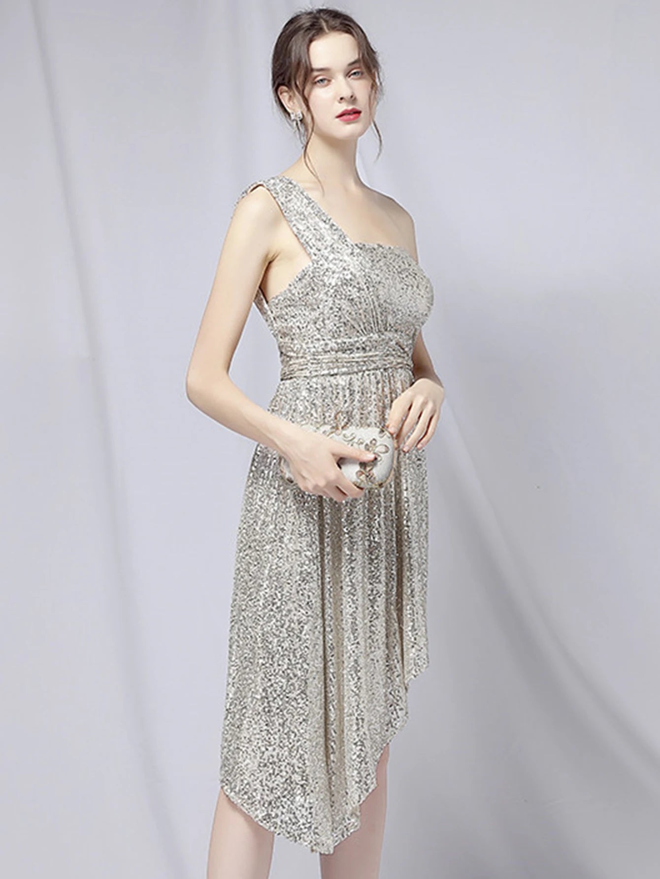 Luxury Elegant Backless Sequin Birthday Party Mini Dress