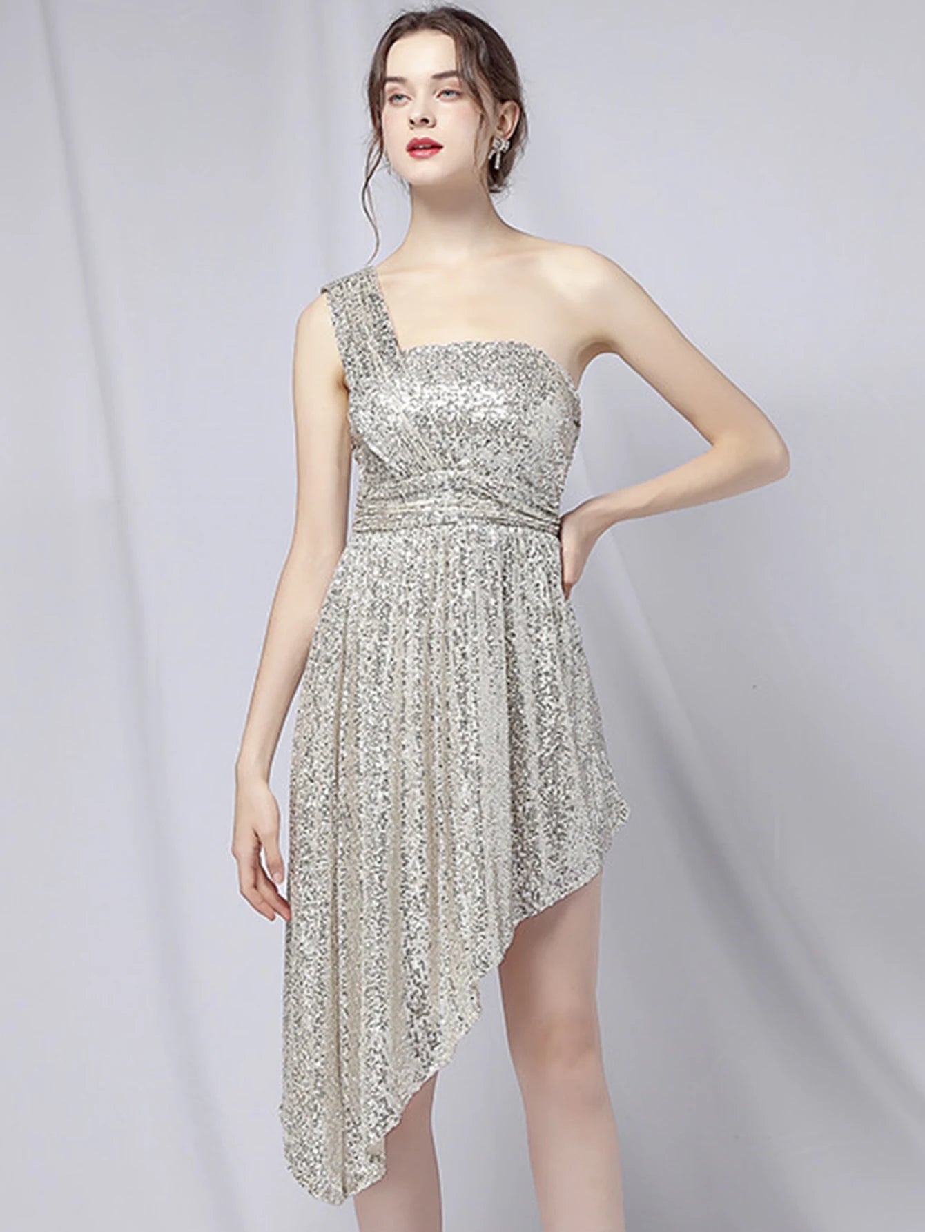 Luxury Elegant Backless Sequin Birthday Party Mini Dress