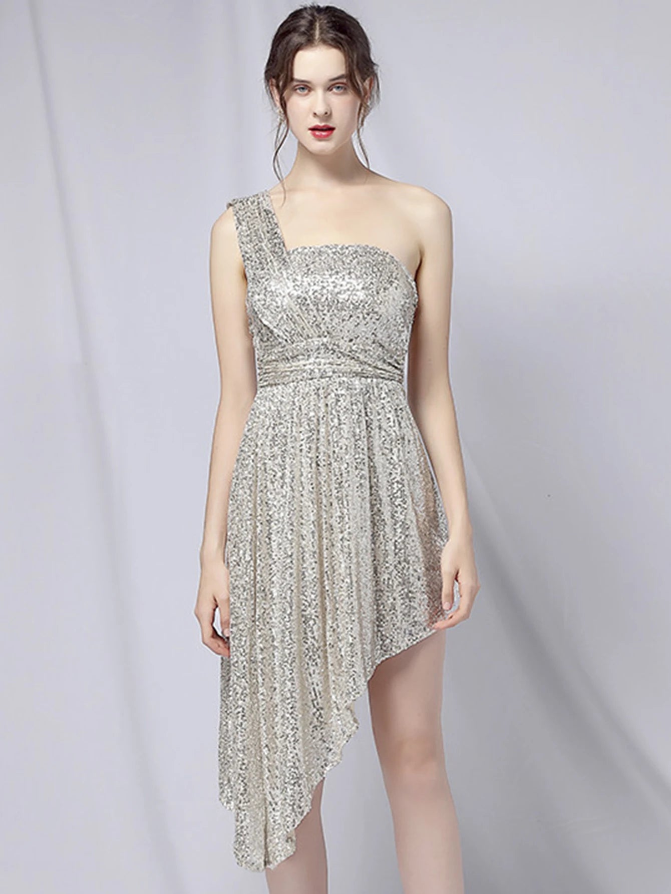 Luxury Elegant Backless Sequin Birthday Party Mini Dress