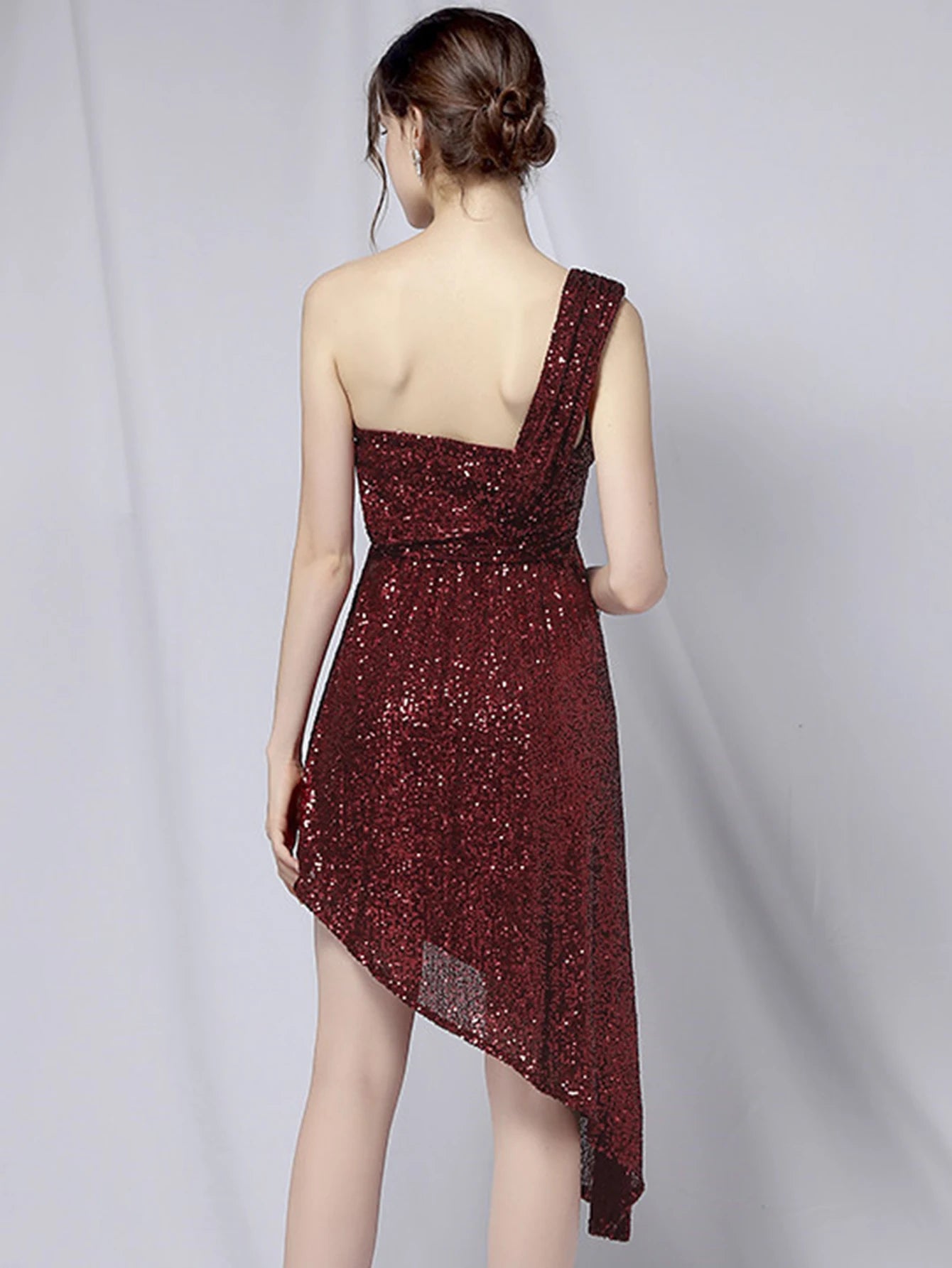 Luxury Elegant Backless Sequin Birthday Party Mini Dress
