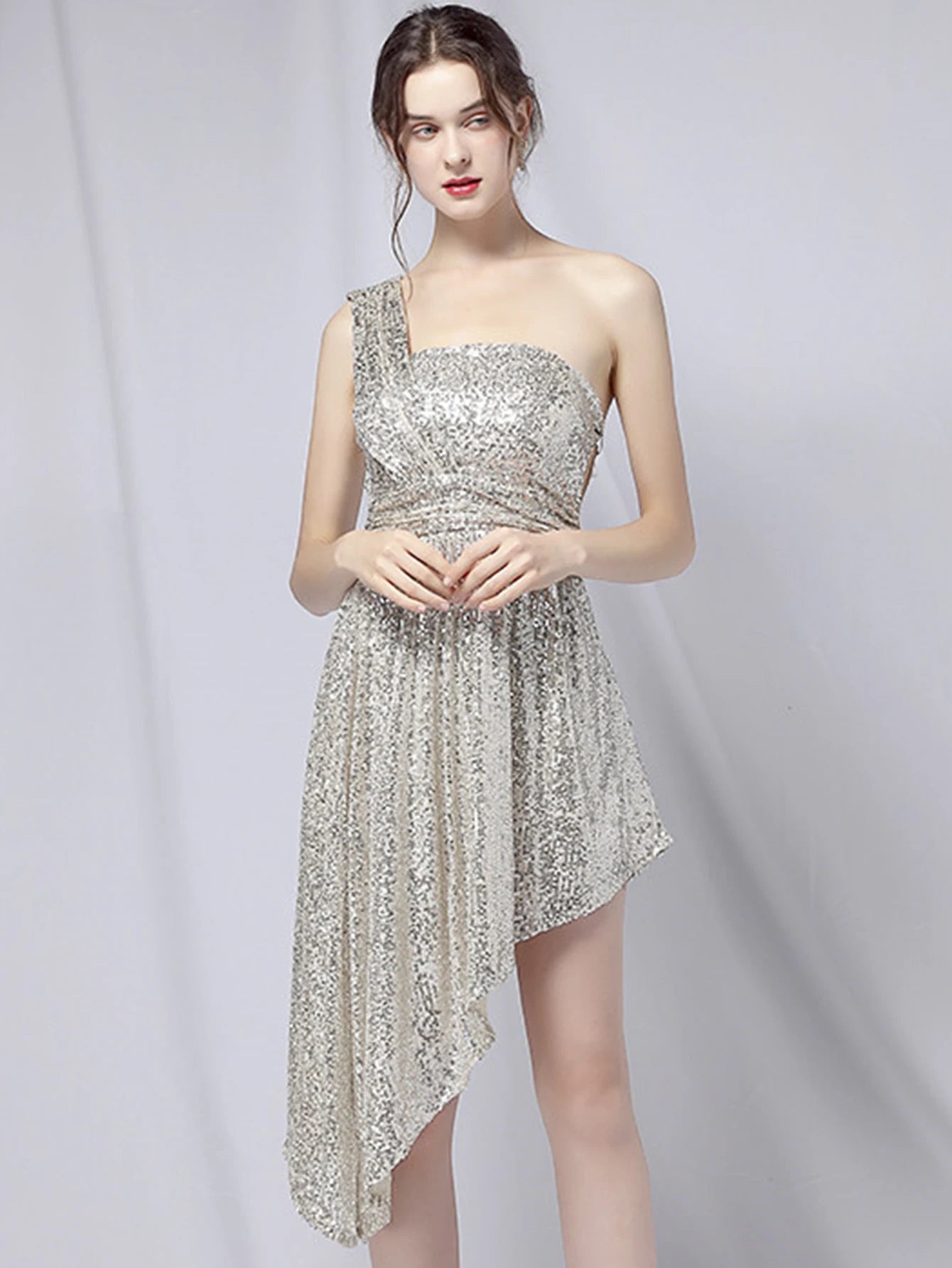 Luxury Elegant Backless Sequin Birthday Party Mini Dress