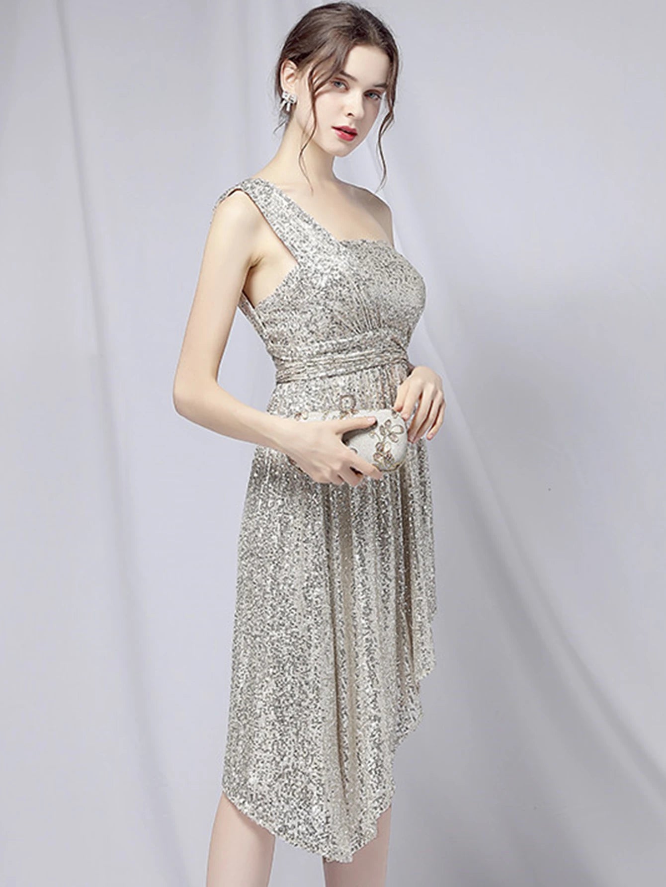 Luxury Elegant Backless Sequin Birthday Party Mini Dress