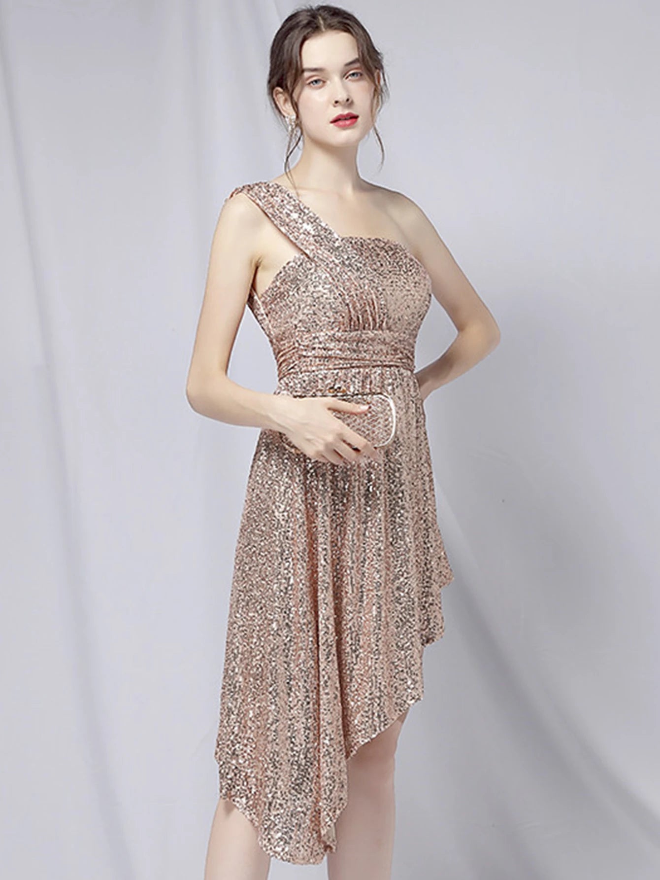 Luxury Elegant Backless Sequin Birthday Party Mini Dress
