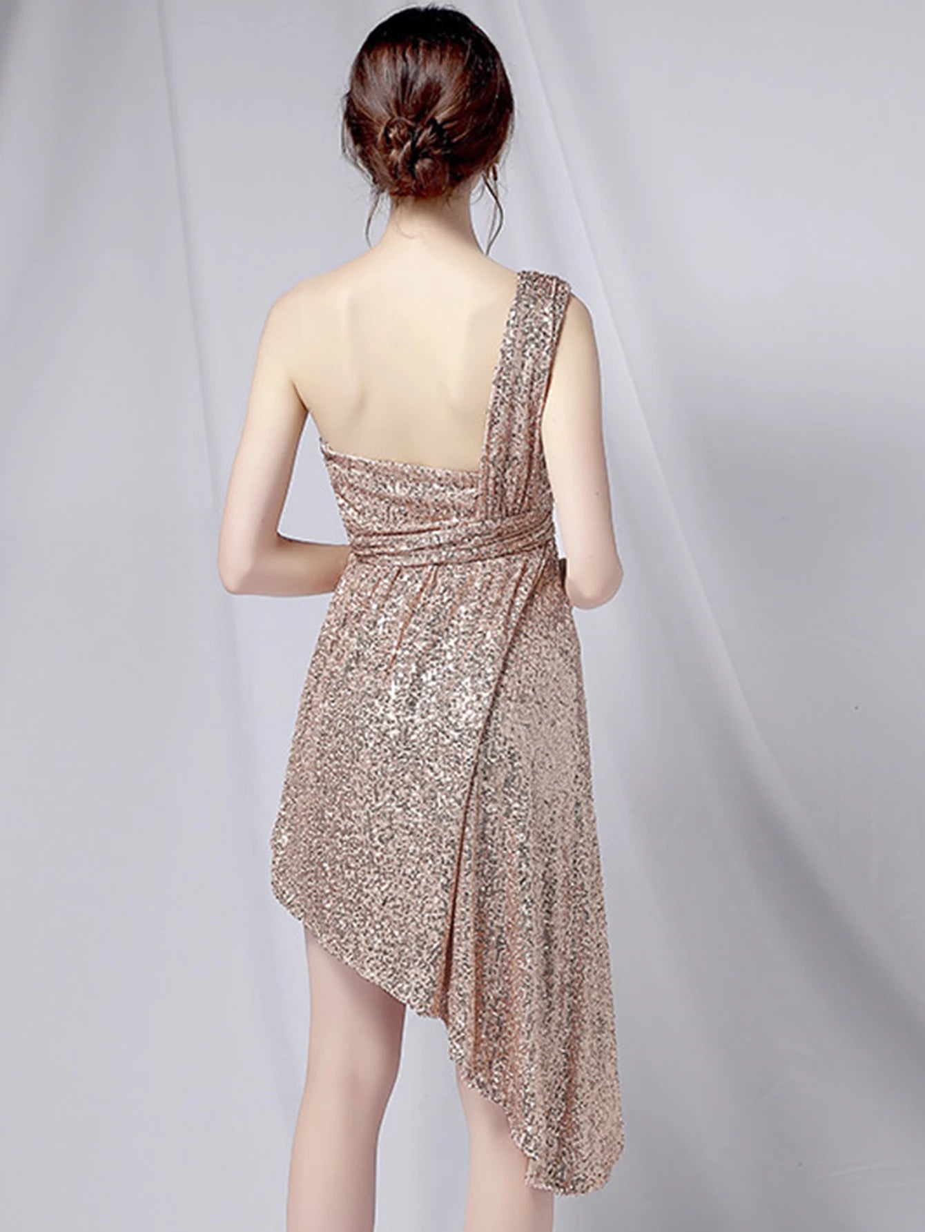 Luxury Elegant Backless Sequin Birthday Party Mini Dress