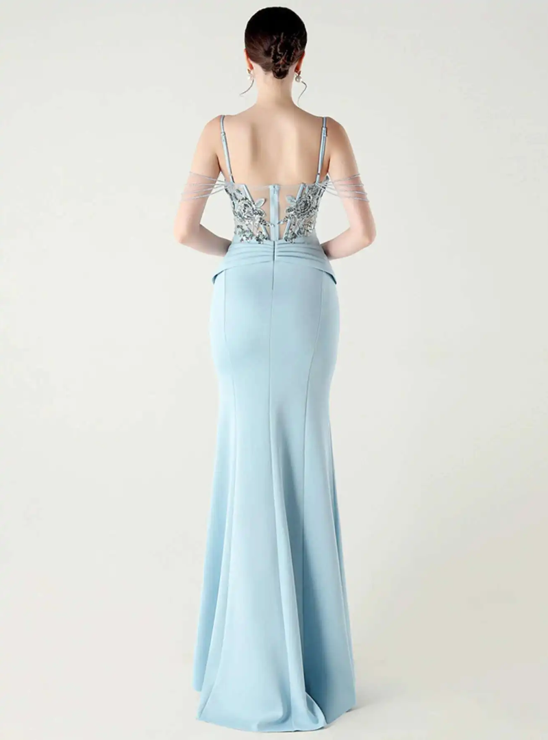 Luxury Elegant Backless Sleeveless  Erotic Vestidos Split Prom Party long Dresses