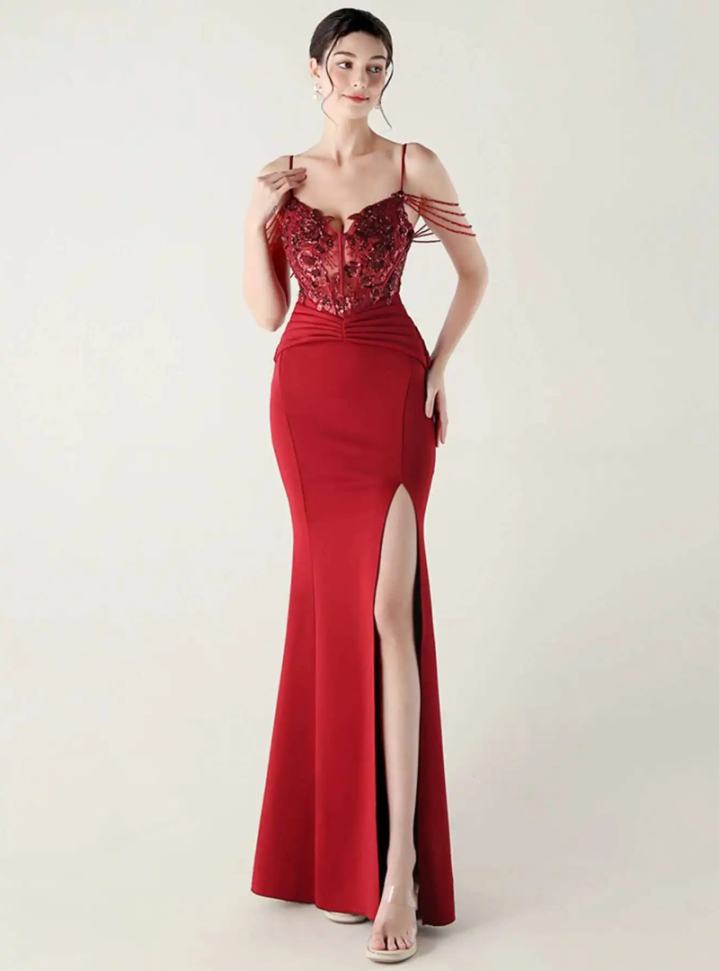 Luxury Elegant Backless Sleeveless  Erotic Vestidos Split Prom Party long Dresses