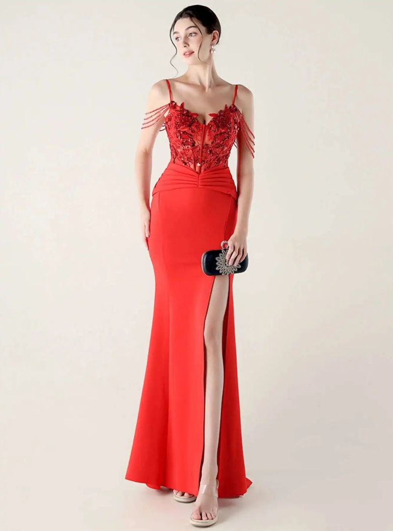 Luxury Elegant Backless Sleeveless  Erotic Vestidos Split Prom Party long Dresses