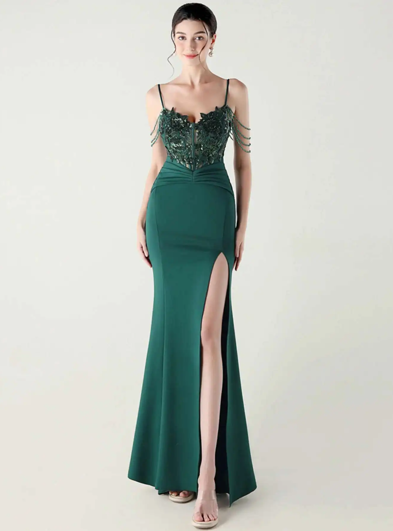 Luxury Elegant Backless Sleeveless  Erotic Vestidos Split Prom Party long Dresses