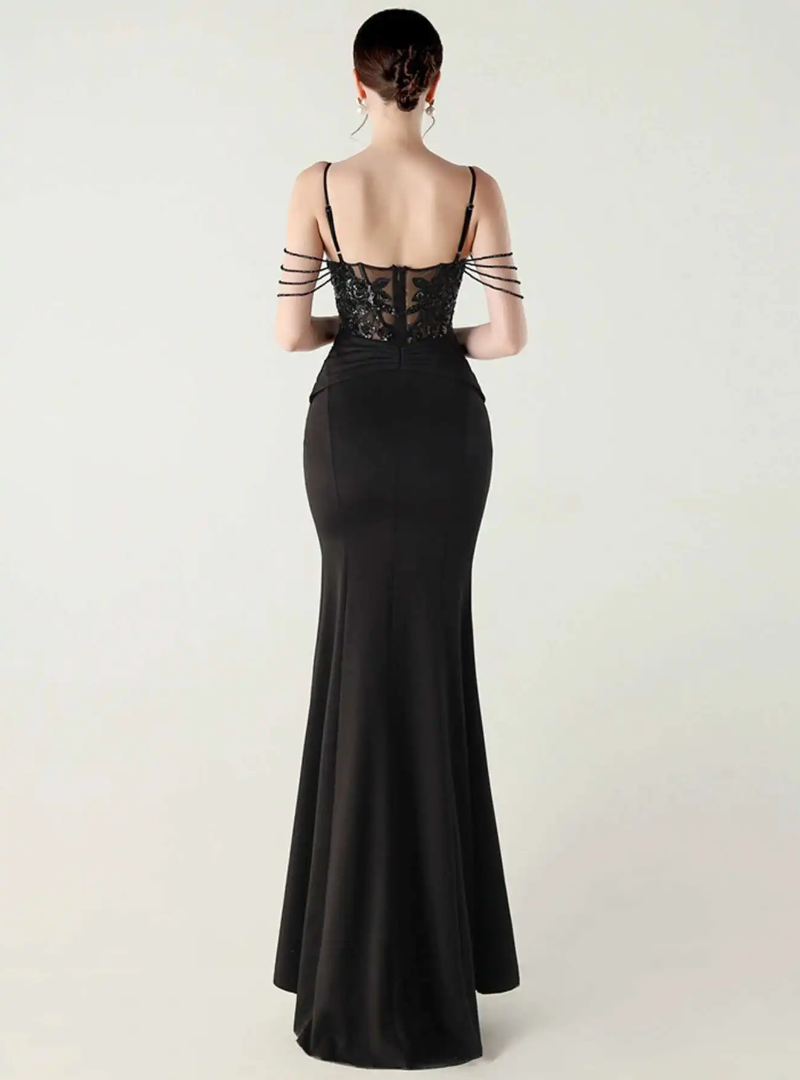 Luxury Elegant Backless Sleeveless  Erotic Vestidos Split Prom Party long Dresses