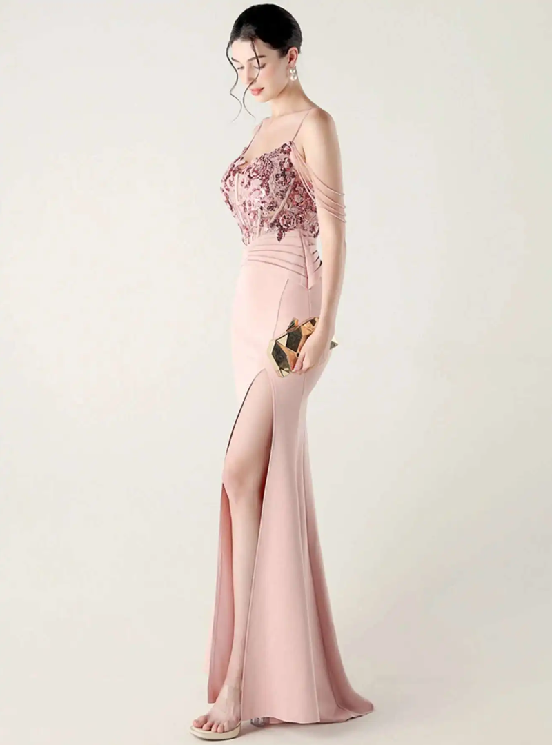 Luxury Elegant Backless Sleeveless  Erotic Vestidos Split Prom Party long Dresses