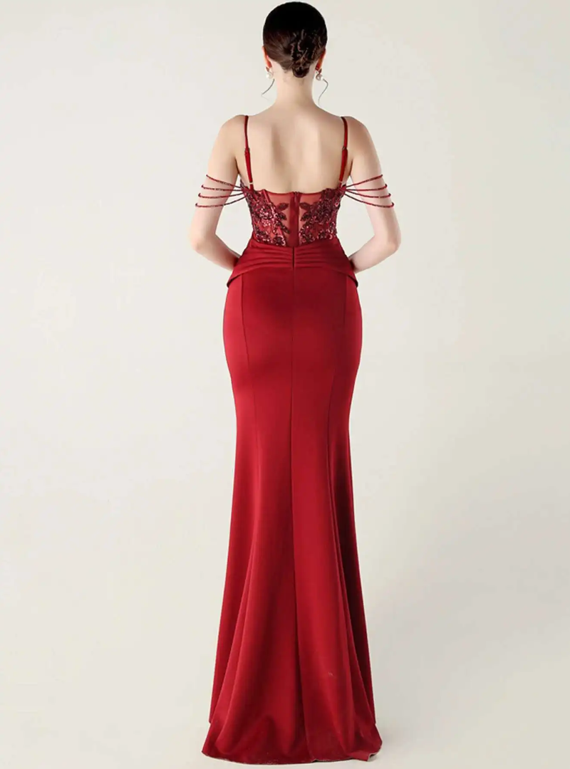 Luxury Elegant Backless Sleeveless  Erotic Vestidos Split Prom Party long Dresses