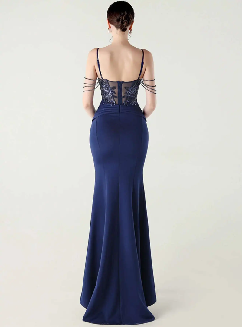 Luxury Elegant Backless Sleeveless  Erotic Vestidos Split Prom Party long Dresses