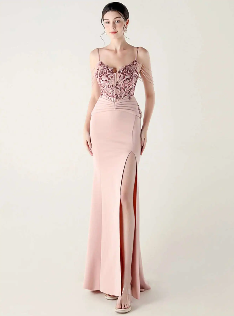 Luxury Elegant Backless Sleeveless  Erotic Vestidos Split Prom Party long Dresses