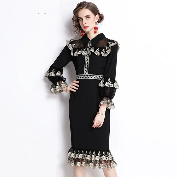 Luxury Embroidery Vintage Designer Party Dress