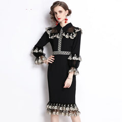Luxury Embroidery Vintage Designer Party Dress