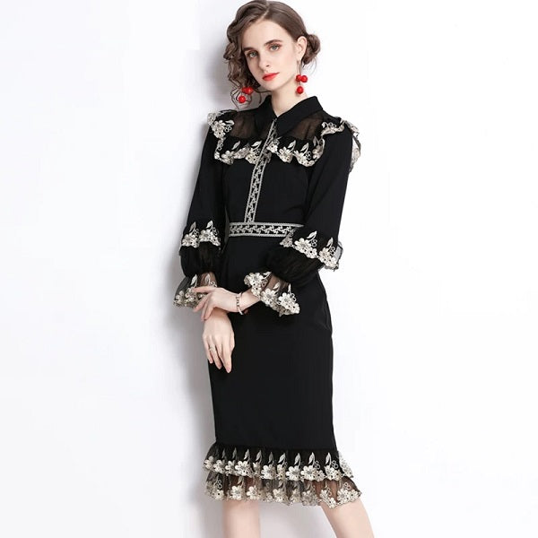 Luxury Embroidery Vintage Designer Party Dress