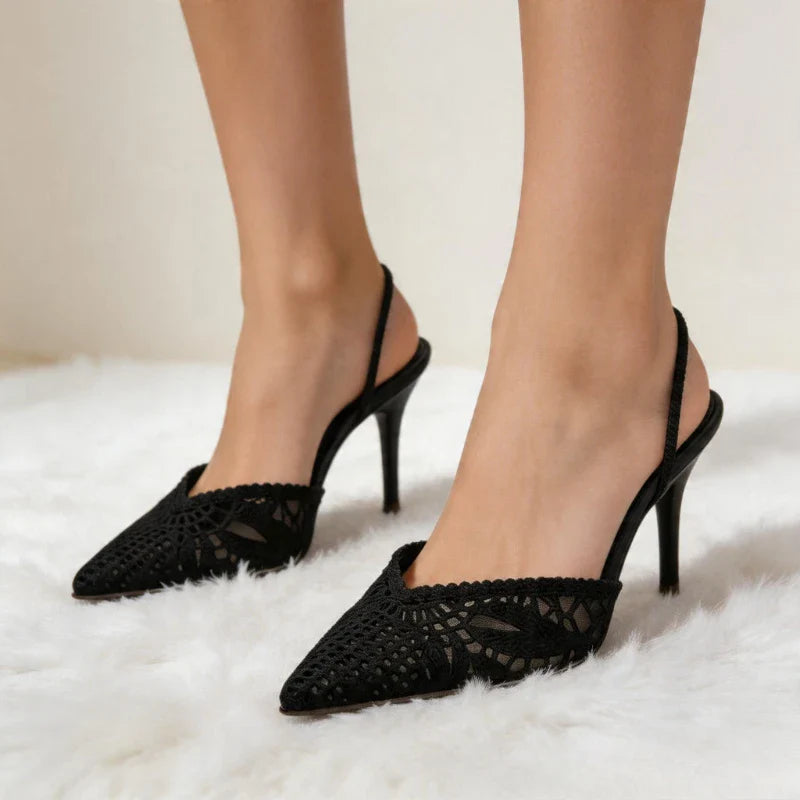 Luxury Hollow Woven Design High Heel