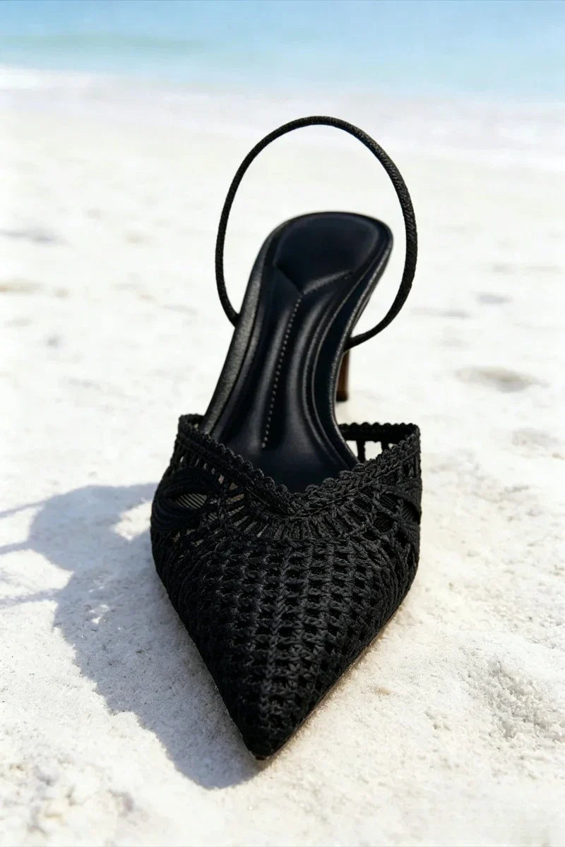 Luxury Hollow Woven Design High Heel