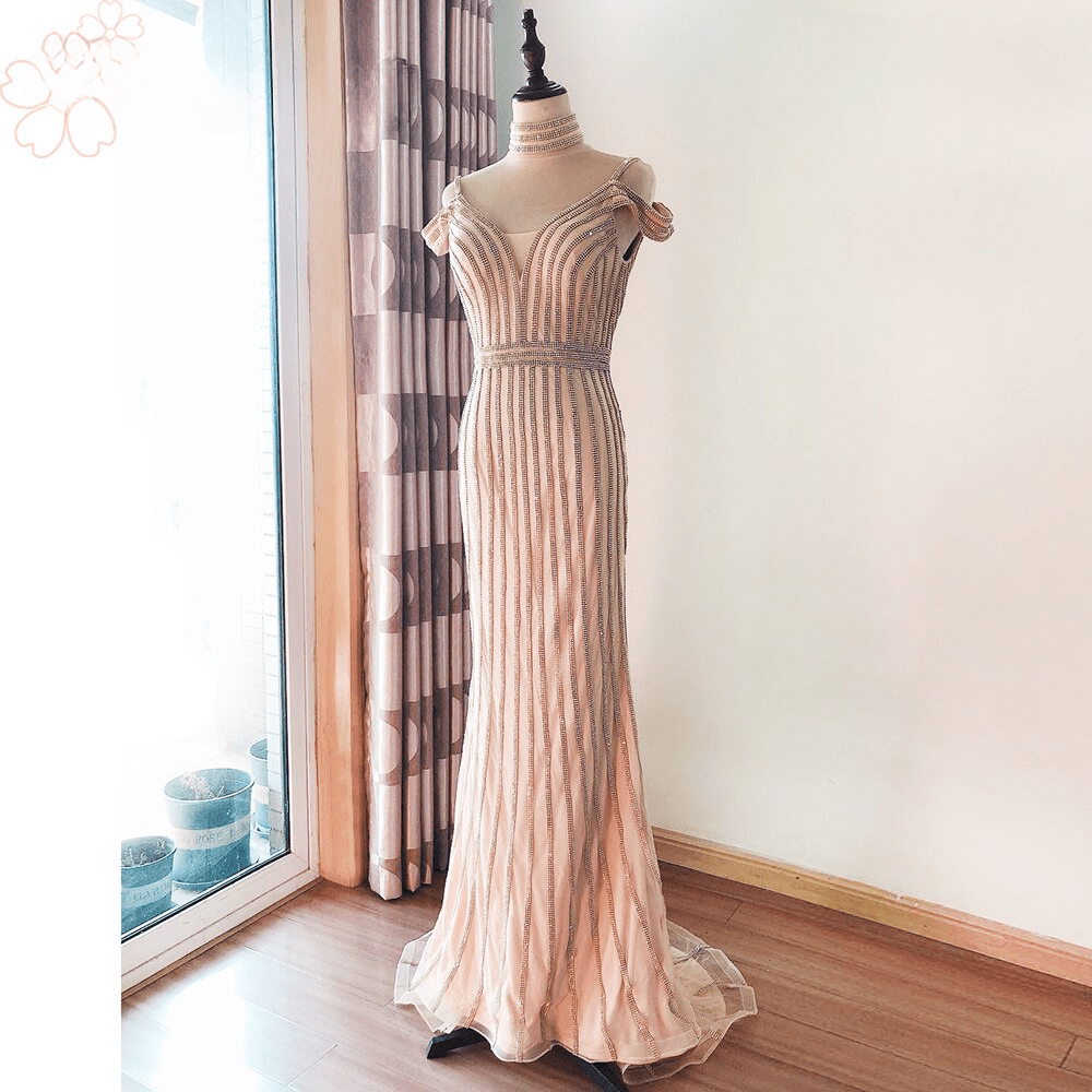 Luxury Off the Shoulder Evening Night Party Dress