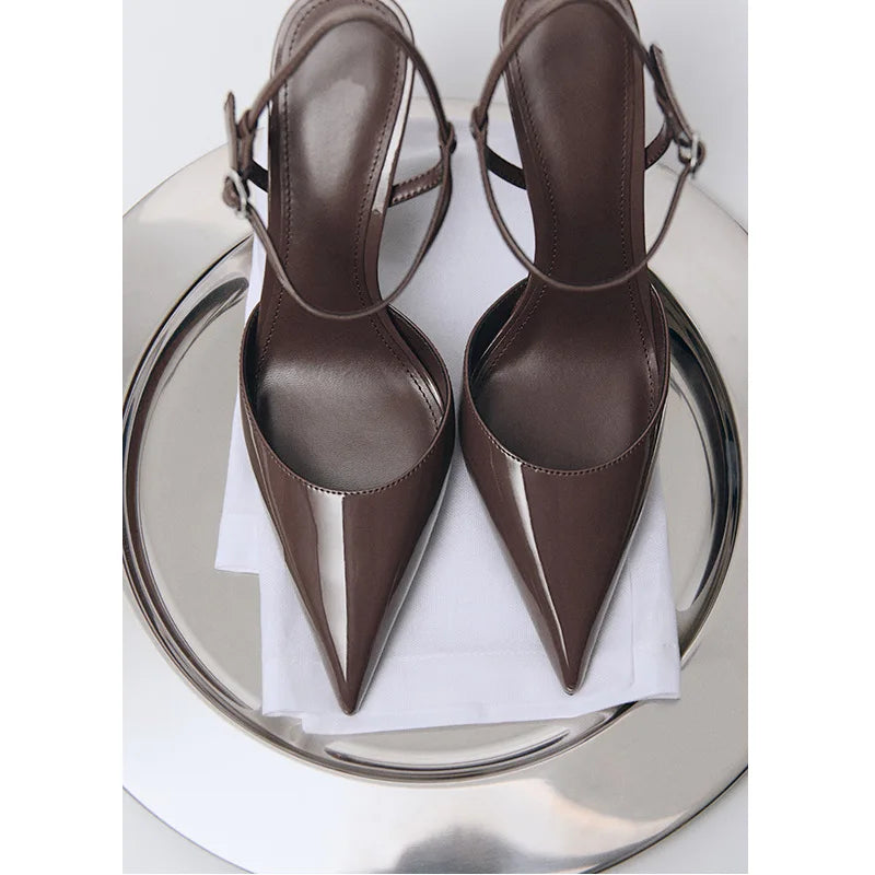Luxury Patent Leather Ankle-Strap High Heel