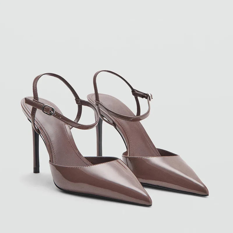 Luxury Patent Leather Ankle-Strap High Heel