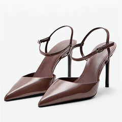 Luxury Patent Leather Ankle-Strap High Heel