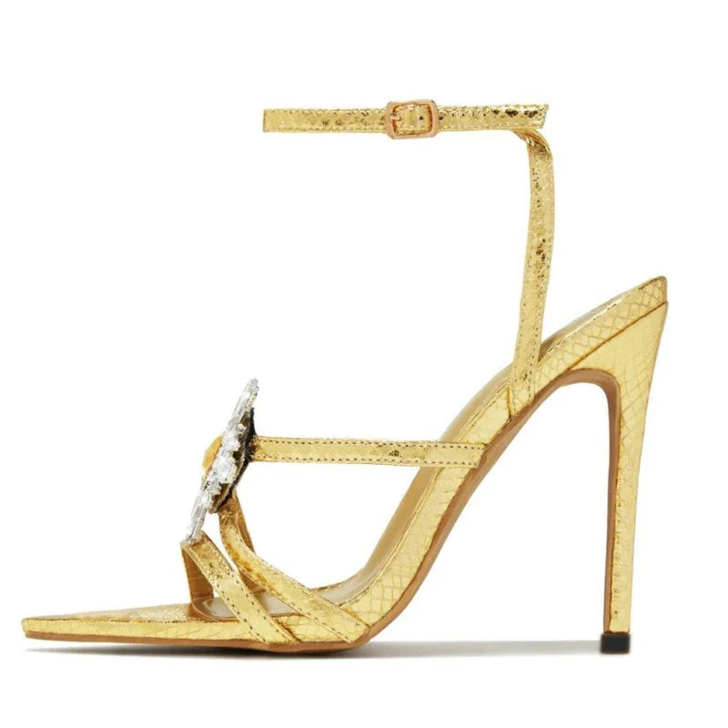 Luxury Pointed Toe Rhinestone Heel