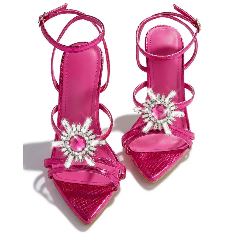 Luxury Pointed Toe Rhinestone Heel