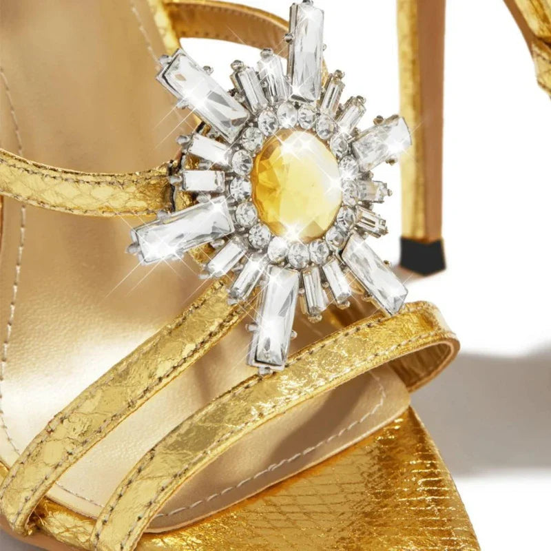 Luxury Pointed Toe Rhinestone Heel