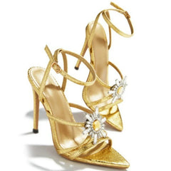 Luxury Pointed Toe Rhinestone Heel