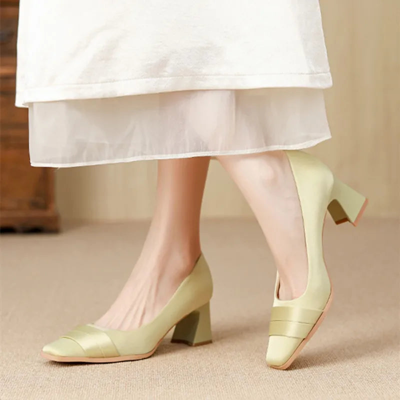 Luxury Satin Chunky Heel