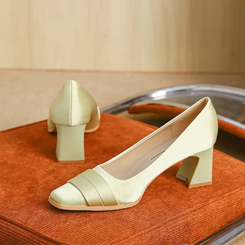 Luxury Satin Chunky Heel