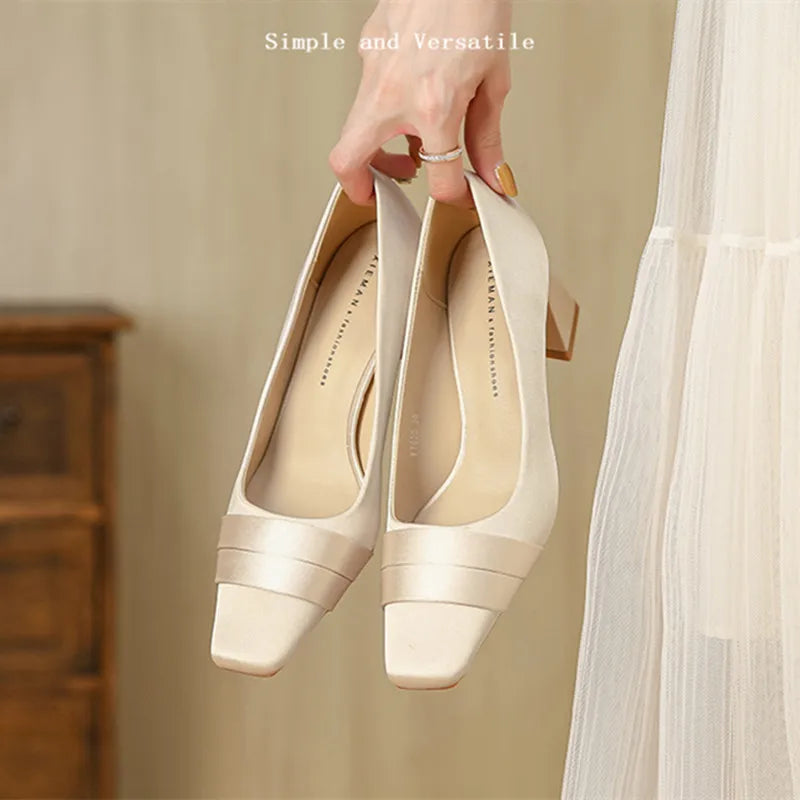Luxury Satin Chunky Heel