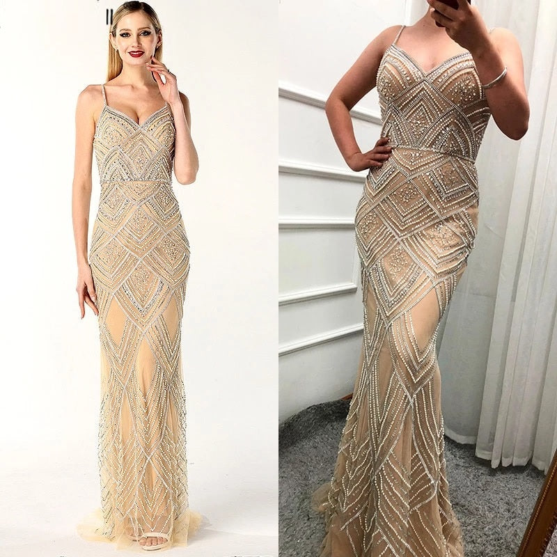 Luxury Mermaid Diamond Beading Evening Dresses