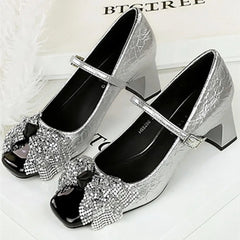 Luxury Shiny Bow Decorate Mary Jane Shoes